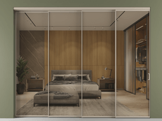 Перегородка Формато внутри проёма 4 створки с синхронным механизмом