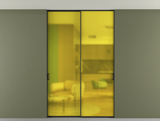 Перегородка Formato внутри проёма скрытое крепление в потолок 2 створки