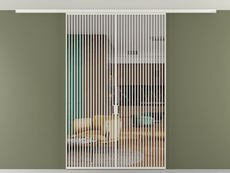 Перегородка Формато вдоль стены на потолок 2 створки