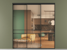 Перегородка Формато внутри проёма 3 створки с синхронным механизмом