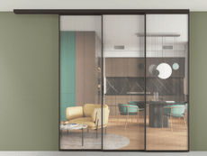 Перегородка Formato вдоль стены на потолок телескопик синхро 3