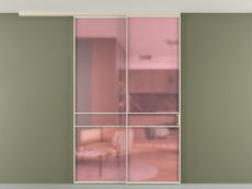 Перегородка Formato вдоль стены на потолок 2 створки с синхронным механизмом