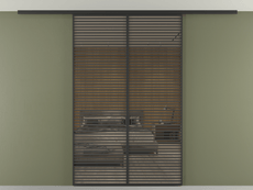 Перегородка Formato вдоль стены на потолок 2 створки