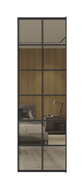 Дверь межкомнатная АЛПЛ040.05 Stopsol Bronze ЧЕР. Цвет Алюминий Черный. Материал Алюминий. Коллекция Формато. Картинка.